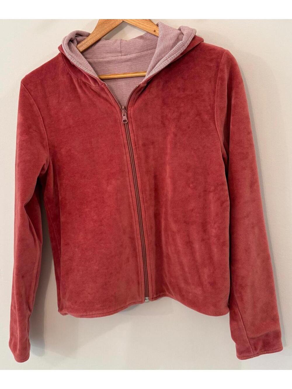 Cozy Fleece Zip-Up Hoodie - Rich Rust Color